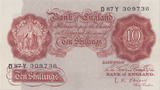 TEN SHILLINGS BANKNOTE O'BRIEN REF SHILL - 57 - 10 SHILLINGS BANKNOTES - Cambridgeshire Coins