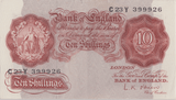 TEN SHILLINGS BANKNOTE O'BRIEN REF SHILL - 60 - 10 SHILLINGS BANKNOTES - Cambridgeshire Coins
