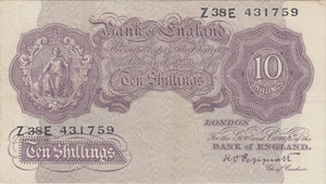 TEN SHILLINGS BANKNOTE PEPPIATT REF SHILL - 36 - 10 SHILLINGS BANKNOTES - Cambridgeshire Coins