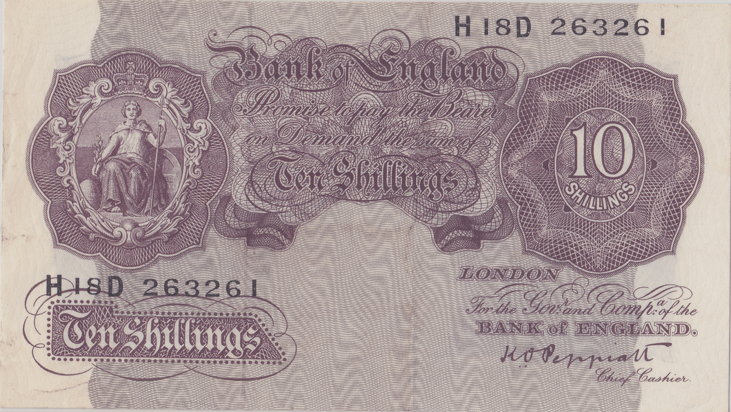 TEN SHILLINGS BANKNOTE PEPPIATT REF SHILL - 47 - 10 SHILLINGS BANKNOTES - Cambridgeshire Coins