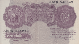 TEN SHILLINGS BANKNOTE PEPPIATT REF SHILL - 48 - 10 SHILLINGS BANKNOTES - Cambridgeshire Coins