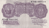 TEN SHILLINGS BANKNOTE PEPPIATT UNCIRCULATED REF SHILL - 69 - 10 SHILLINGS BANKNOTES - Cambridgeshire Coins