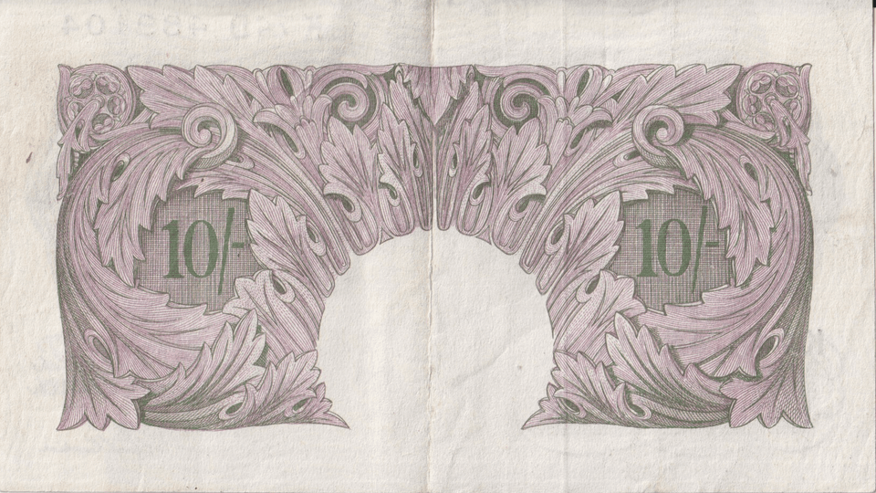 TEN SHILLINGS BANKNOTE PEPPIATT UNCIRCULATED REF SHILL - 69 - 10 SHILLINGS BANKNOTES - Cambridgeshire Coins