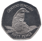 2020 50P GENTOO PENGUIN FALKLANDS ISLAND ( BU )