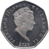2020 50P GENTOO PENGUIN FALKLANDS ISLAND ( BU )