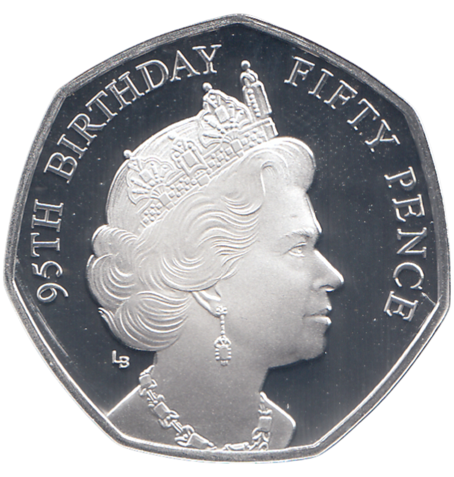 2021 SILVER PROOF 50P QUEENS 95TH BIRTHDAY