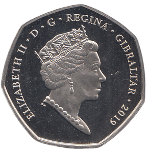 2019 50P FATHER CHRISTMAS COLOURISED ( BU )