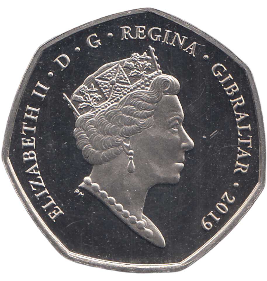2019 50P FATHER CHRISTMAS COLOURISED ( BU )