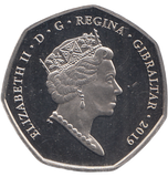 2019 50P FATHER CHRISTMAS COLOURISED ( BU )
