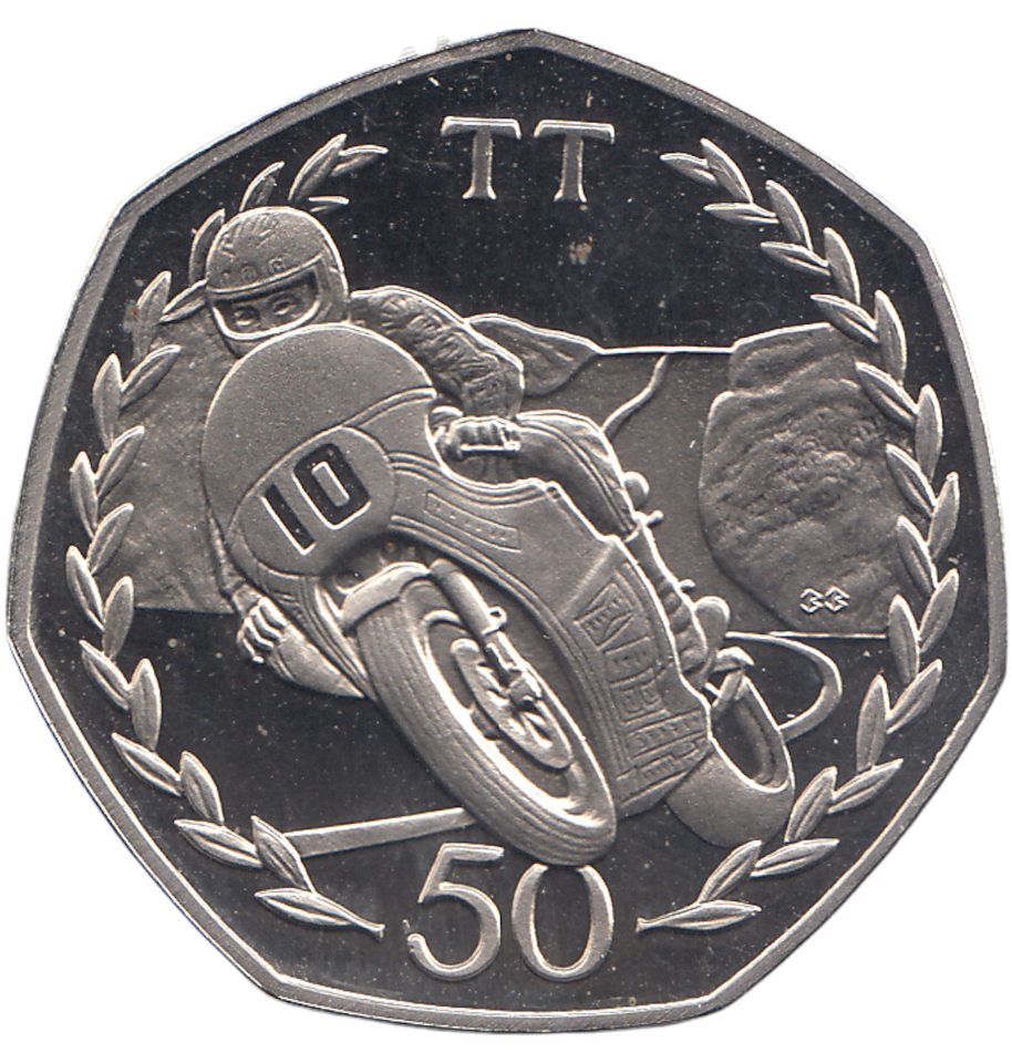 1982 LARGE 50P TT MOTORBIKE ( BU )
