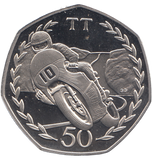 1982 LARGE 50P TT MOTORBIKE ( BU )