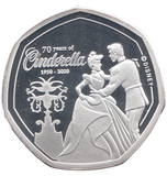 2020 SILVER PROOF 50P SHAPE 25 CENTS 70 YEARS OF CINDERELLA
