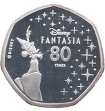 2020 SILVER PROOF 50P SHAPE 25 CENTS 80 YEARS OF FANTASIA