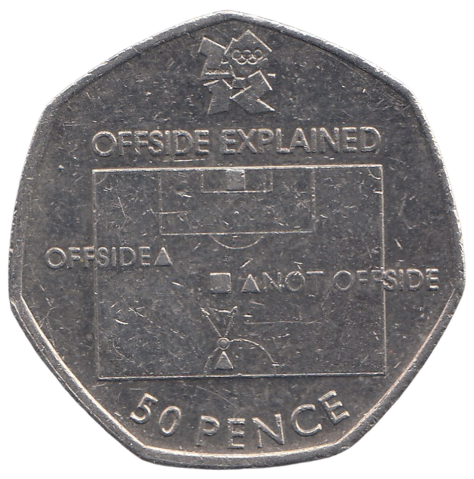 2011 50P LONDON OLYMPIC OFFSIDE RULE EXPLAINED