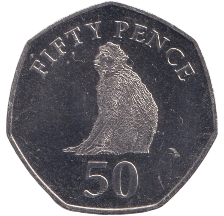 2016 50P BARBARY MONKEY GIBRALTAR