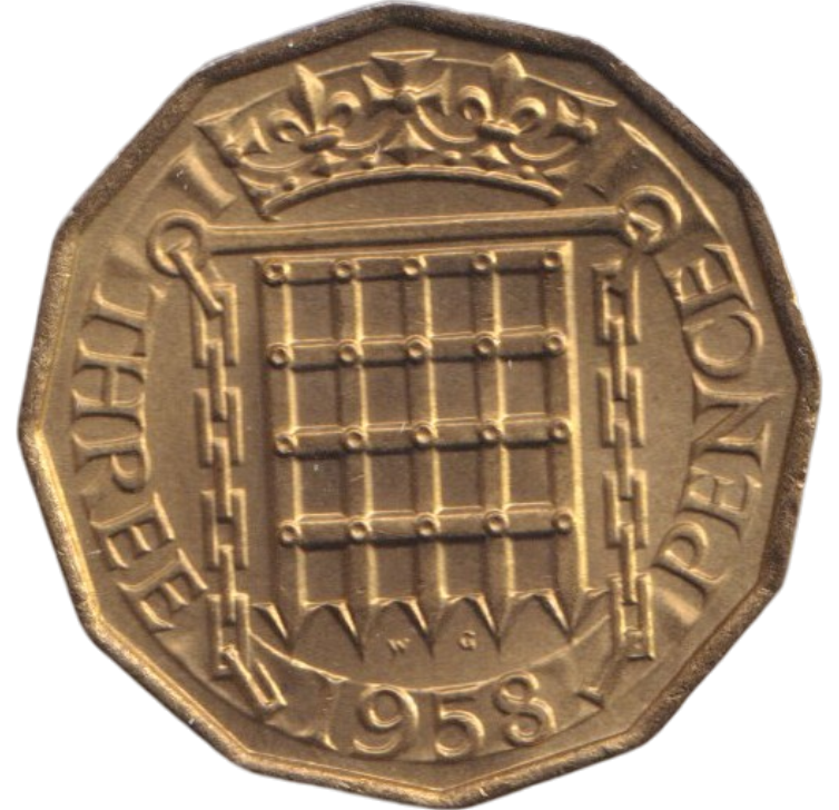 1958 THREEPENCE ( BU )