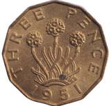 1951 THREEPENCE ( BU )