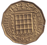 1957 THREEPENCE ( BU )