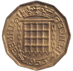 1953 THREEPENCE ( BU )