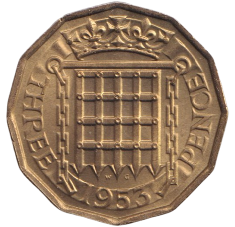 1953 THREEPENCE ( BU )