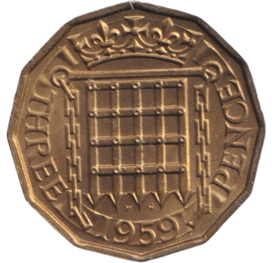 1959 THREEPENCE ( BU )