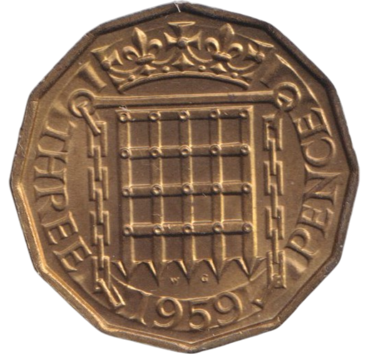 1959 THREEPENCE ( BU )