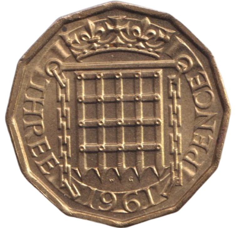 1961 THREEPENCE ( BU )