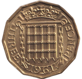 1961 THREEPENCE ( BU )