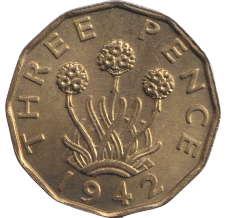 1942 THREEPENCE ( BU )