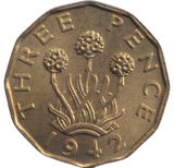 1942 THREEPENCE ( BU )