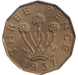 1937 THREEPENCE ( BU )