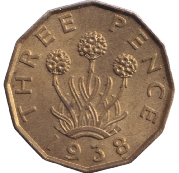 1938 THREEPENCE ( BU )