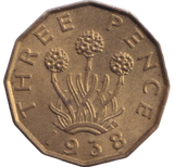 1938 THREEPENCE ( BU )