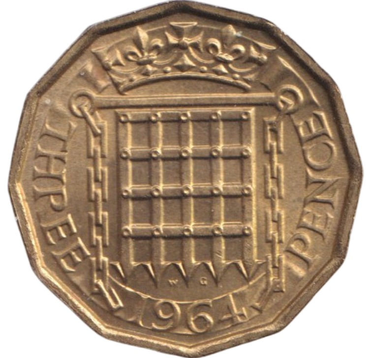 1964 THREEPENCE ( BU )