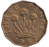1952 THREEPENCE ( BU )