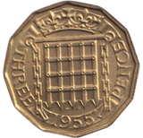 1955 THREEPENCE ( BU )