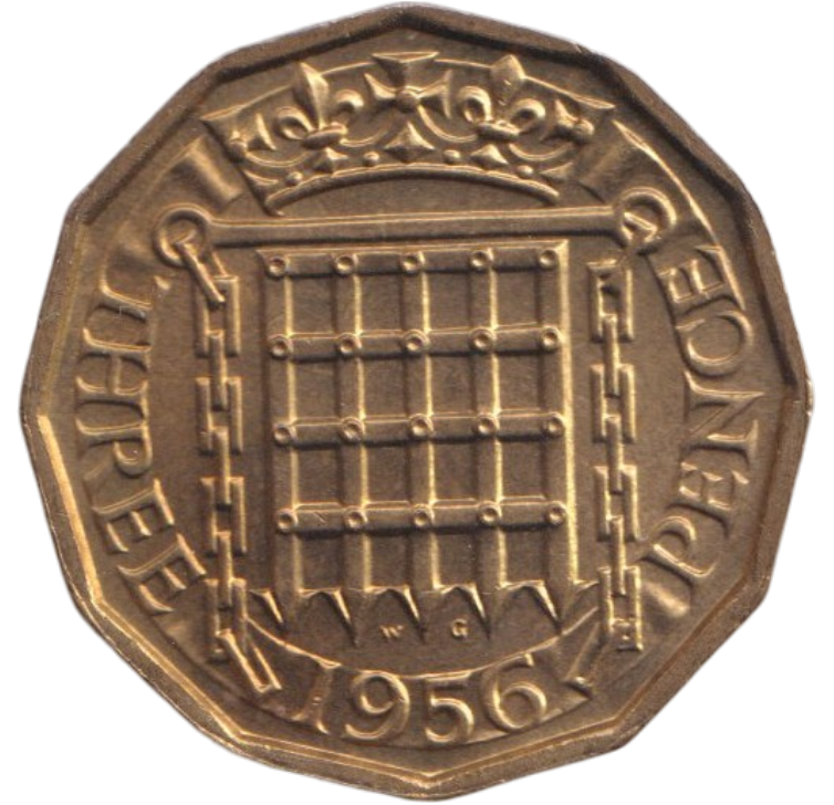 1956 THREEPENCE ( BU )