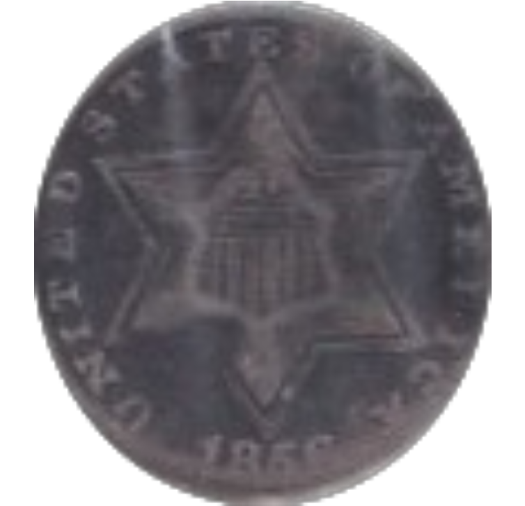 1856 SILVER USA THREE PENCE