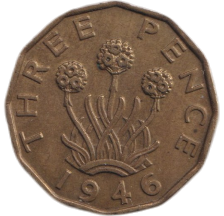 1946 THREEPENCE ( AUNC )