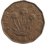 1946 THREEPENCE ( AUNC )