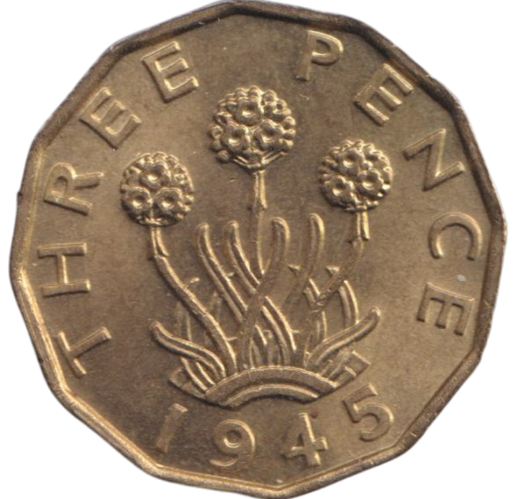 1945 THREEPENCE ( BU )