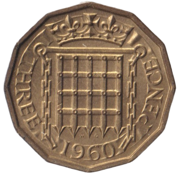 1960 THREEPENCE ( BU )