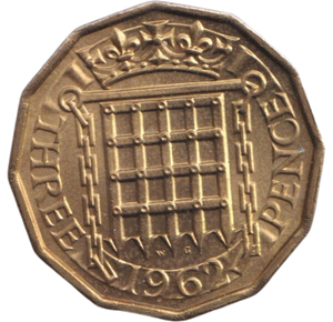 1962 THREEPENCE ( BU )