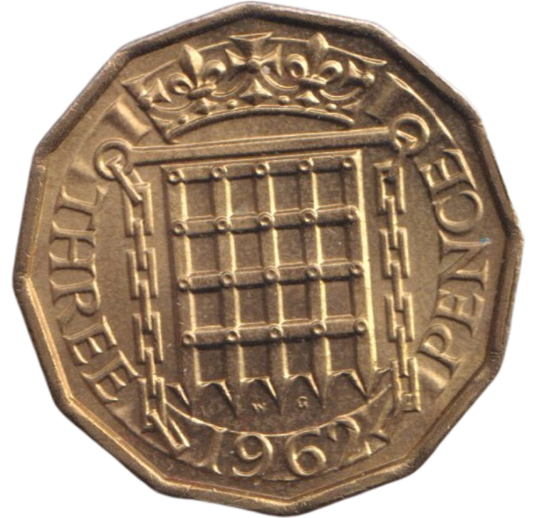 1962 THREEPENCE ( BU )