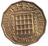 1962 THREEPENCE ( BU )