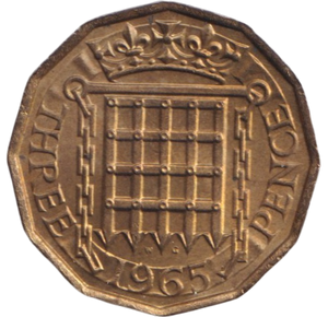 1965 THREEPENCE ( BU )