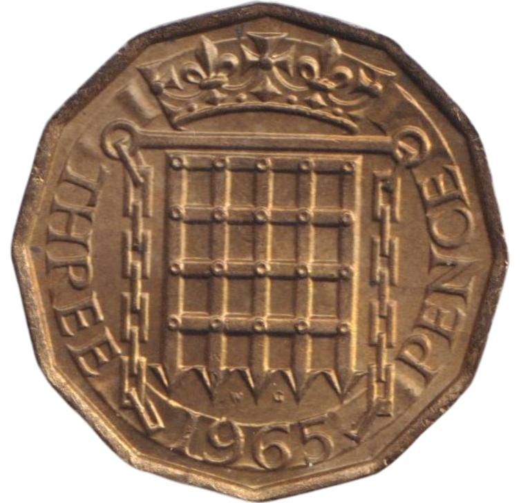 1965 THREEPENCE ( BU )