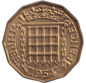 1954 THREEPENCE ( BU )