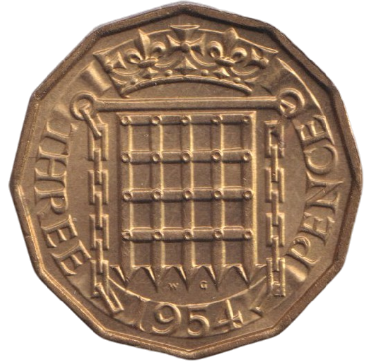 1954 THREEPENCE ( BU )