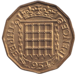 1954 THREEPENCE ( BU )